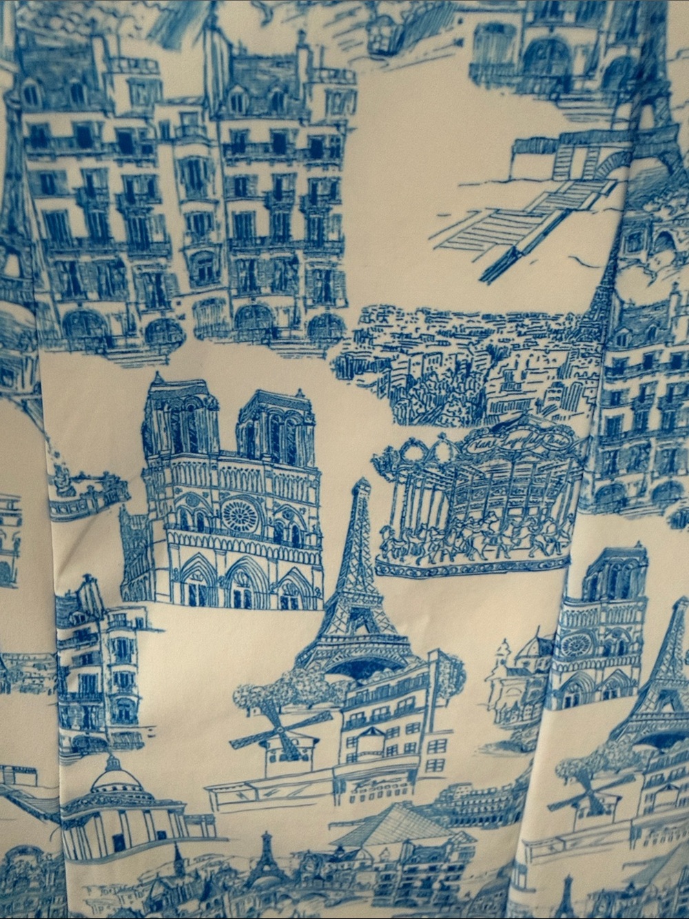 Karl Lagerfeld Blue & White Scenic Midi Dress with Tie Waist - Picture 5 of 9